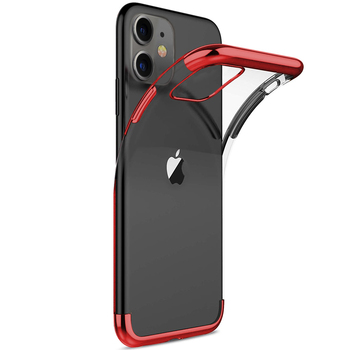 Microsonic Apple iPhone 11 Kılıf Skyfall Transparent Clear Kırmızı