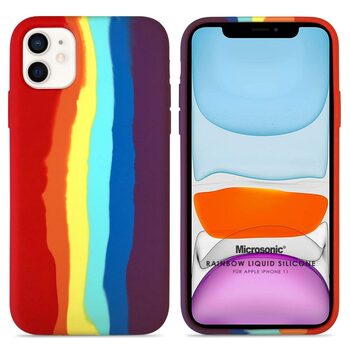 Microsonic Apple iPhone 11 Kılıf Painted Rainbow Pattern Pride Edition