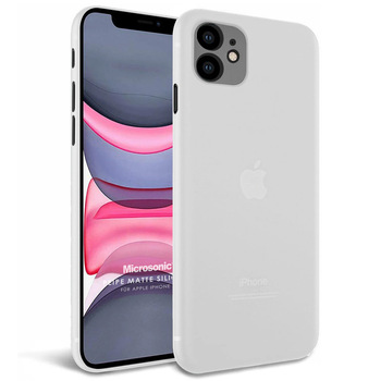 Microsonic Apple iPhone 11 Kılıf Peipe Matte Silicone Beyaz