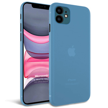 Microsonic Apple iPhone 11 Kılıf Peipe Matte Silicone Mavi
