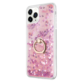Microsonic Apple iPhone 11 Pro Kılıf Glitter Liquid Holder Pembe