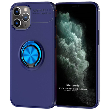Microsonic Apple iPhone 11 Pro Kılıf Kickstand Ring Holder Lacivert Microsonic Apple iPhone 11 Pro Kılıf Kickstand Ring Holder Lacivert