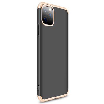 Microsonic Apple iPhone 11 Pro Max Kılıf Double Dip 360 Protective AYS Siyah - Gold