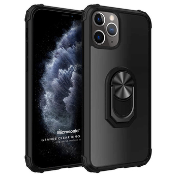 Microsonic Apple iPhone 11 Pro Max Kılıf Grande Clear Ring Holder Siyah Microsonic Apple iPhone 11 Pro Max Kılıf Grande Clear Ring Holder Siyah