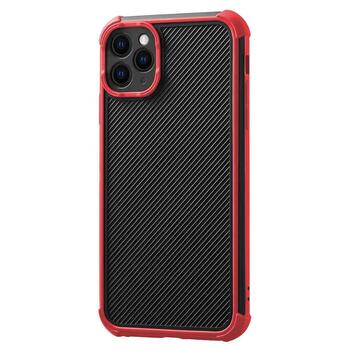 Microsonic Apple iPhone 11 Pro Max Kılıf Chester Carbon Kırmızı