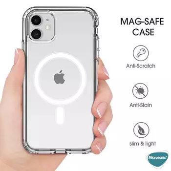 Microsonic Apple iPhone 11 Pro Max Kılıf MagSafe Clear Soft Şeffaf