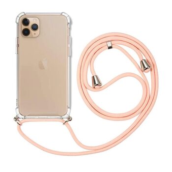 Microsonic Apple iPhone 11 Pro Max Kılıf Neck Lanyard Rose Gold