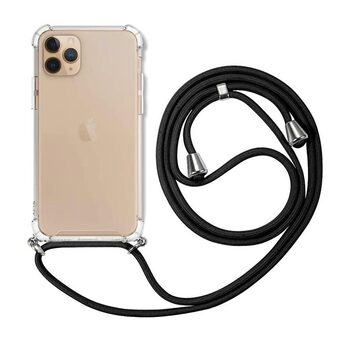 Microsonic Apple iPhone 11 Pro Max Kılıf Neck Lanyard Siyah