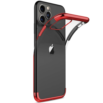 Microsonic Apple iPhone 11 Pro Max Kılıf Skyfall Transparent Clear Kırmızı