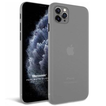 Microsonic Apple iPhone 11 Pro Max Kılıf Peipe Matte Silicone Gri
