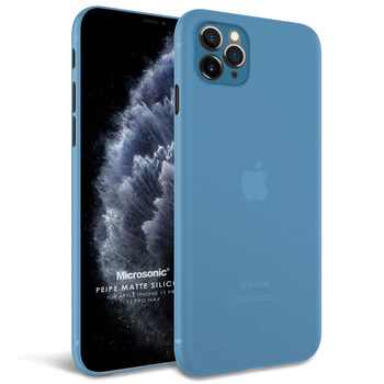 Microsonic Apple iPhone 11 Pro Max Kılıf Peipe Matte Silicone Mavi