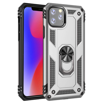 Microsonic Apple iPhone 11 Pro Kılıf Military Ring Holder Gümüş Microsonic Apple iPhone 11 Pro Kılıf Military Ring Holder Gümüş