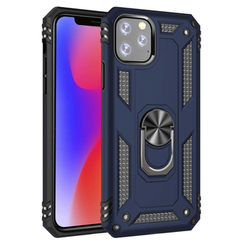 Microsonic Apple iPhone 11 Pro Kılıf Military Ring Holder Lacivert Microsonic Apple iPhone 11 Pro Kılıf Military Ring Holder Lacivert