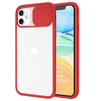 Microsonic Apple iPhone 11 Kılıf Slide Camera Lens Protection Kırmızı