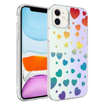 Microsonic Apple iPhone 12 Braille Feel Desenli Kılıf Heart Microsonic Apple iPhone 12 Braille Feel Desenli Kılıf Heart