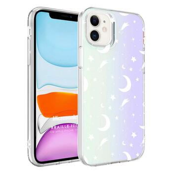 Microsonic Apple iPhone 12 Braille Feel Desenli Kılıf Moon Microsonic Apple iPhone 12 Braille Feel Desenli Kılıf Moon