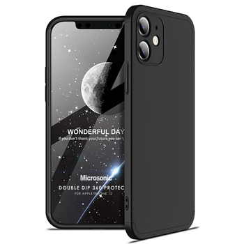 Microsonic Apple iPhone 12 Kılıf Double Dip 360 Protective AYS Siyah Microsonic Apple iPhone 12 Kılıf Double Dip 360 Protective AYS Siyah