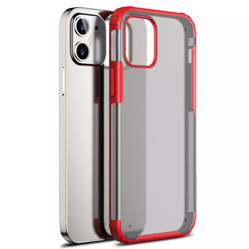 Microsonic Apple iPhone 12 Kılıf Frosted Frame Kırmızı Microsonic Apple iPhone 12 Kılıf Frosted Frame Kırmızı