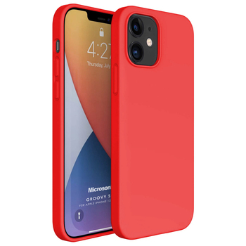 Microsonic Apple iPhone 12 Kılıf Groovy Soft Kırmızı Microsonic Apple iPhone 12 Kılıf Groovy Soft Kırmızı
