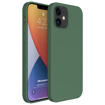 Microsonic Apple iPhone 12 Kılıf Groovy Soft Koyu Yeşil Microsonic Apple iPhone 12 Kılıf Groovy Soft Koyu Yeşil