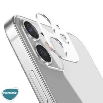 Microsonic Apple iPhone 12 Kamera Lens Koruma Camı V2 Beyaz