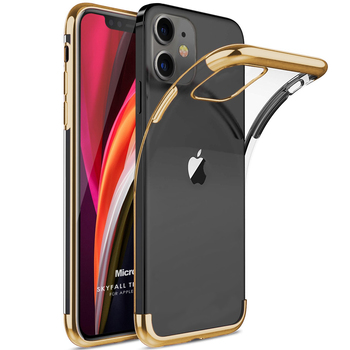 Microsonic Apple iPhone 12 Kılıf Skyfall Transparent Clear Gold Microsonic Apple iPhone 12 Kılıf Skyfall Transparent Clear Gold