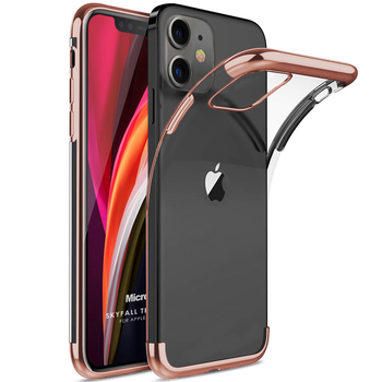 Microsonic Apple iPhone 12 Kılıf Skyfall Transparent Clear Rose Gold