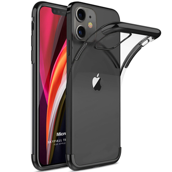 Microsonic Apple iPhone 12 Kılıf Skyfall Transparent Clear Siyah Microsonic Apple iPhone 12 Kılıf Skyfall Transparent Clear Siyah
