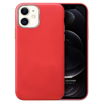 Microsonic Apple iPhone 12 Kılıf Luxury Leather Kırmızı