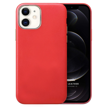 Microsonic Apple iPhone 12 Kılıf Luxury Leather Kırmızı Microsonic Apple iPhone 12 Kılıf Luxury Leather Kırmızı