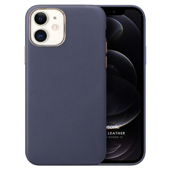 Microsonic Apple iPhone 12 Kılıf Luxury Leather Lacivert Microsonic Apple iPhone 12 Kılıf Luxury Leather Lacivert