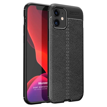 Microsonic Apple iPhone 12 Mini Kılıf Deri Dokulu Silikon Siyah Microsonic Apple iPhone 12 Mini Kılıf Deri Dokulu Silikon Siyah