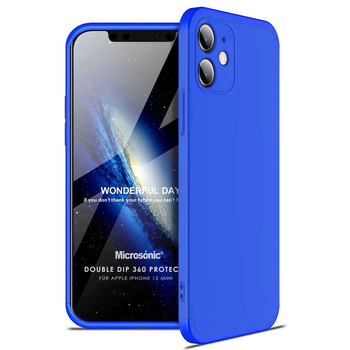 Microsonic Apple iPhone 12 Mini Kılıf Double Dip 360 Protective AYS Mavi Microsonic Apple iPhone 12 Mini Kılıf Double Dip 360 Protective AYS Mavi