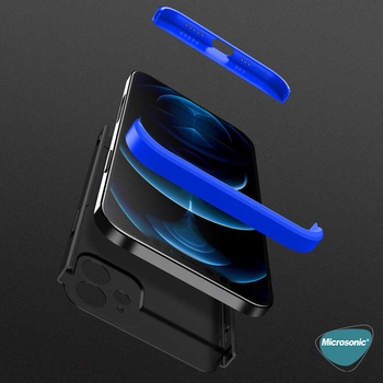 Microsonic Apple iPhone 12 Mini Kılıf Double Dip 360 Protective AYS Mavi