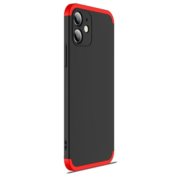 Microsonic Apple iPhone 12 Mini Kılıf Double Dip 360 Protective AYS Siyah Kırmızı