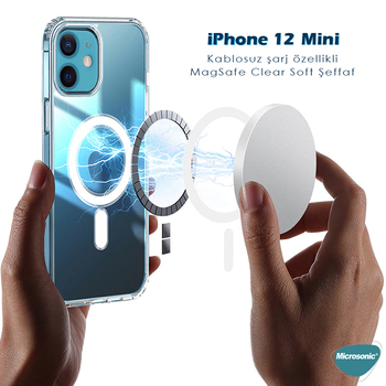 Microsonic Apple iPhone 12 Mini Kılıf MagSafe Clear Soft Şeffaf