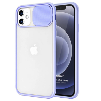 Microsonic Apple iPhone 12 Mini Kılıf Slide Camera Lens Protection Lila