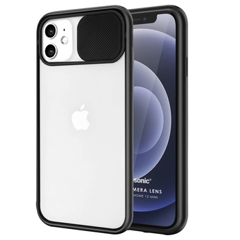 Microsonic Apple iPhone 12 Mini Kılıf Slide Camera Lens Protection Siyah