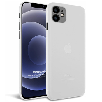 Microsonic Apple iPhone 12 Kılıf Peipe Matte Silicone Beyaz