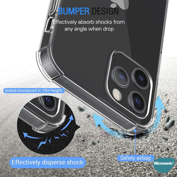 Microsonic Apple iPhone 12 Pro Kılıf Anti Shock Silikon Şeffaf