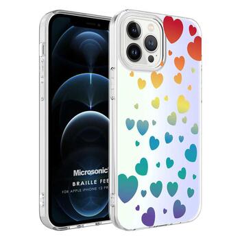 Microsonic Apple iPhone 12 Pro Braille Feel Desenli Kılıf Heart Microsonic Apple iPhone 12 Pro Braille Feel Desenli Kılıf Heart
