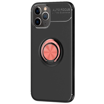 Microsonic Apple iPhone 12 Pro Kılıf Kickstand Ring Holder Siyah Rose