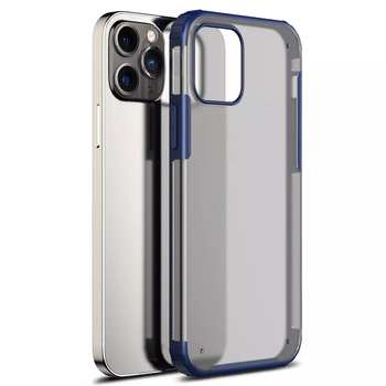 Microsonic Apple iPhone 12 Pro Max Kılıf Frosted Frame Lacivert Microsonic Apple iPhone 12 Pro Max Kılıf Frosted Frame Lacivert