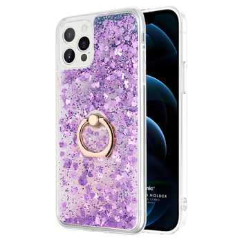 Microsonic Apple iPhone 12 Pro Max Kılıf Glitter Liquid Holder Mor Microsonic Apple iPhone 12 Pro Max Kılıf Glitter Liquid Holder Mor