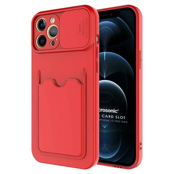 Microsonic Apple iPhone 12 Pro Max Kılıf Inside Card Slot Kırmızı