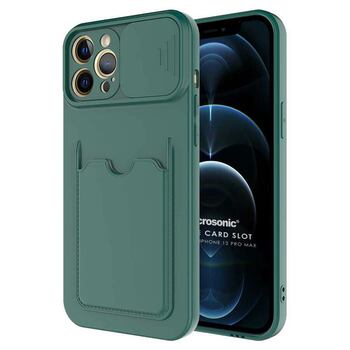 Microsonic Apple iPhone 12 Pro Max Kılıf Inside Card Slot Koyu Yeşil