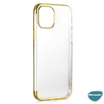 Microsonic Apple iPhone 12 Pro Max Kılıf Skyfall Transparent Clear Gold