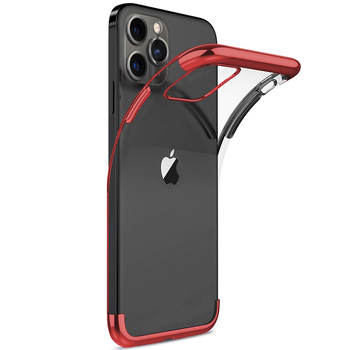 Microsonic Apple iPhone 12 Pro Max Kılıf Skyfall Transparent Clear Kırmızı