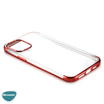 Microsonic Apple iPhone 12 Pro Max Kılıf Skyfall Transparent Clear Kırmızı