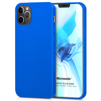 Microsonic Apple iPhone 12 Pro Max Kılıf Matte Silicone Mavi